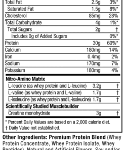 Nitro tech nutrition facts